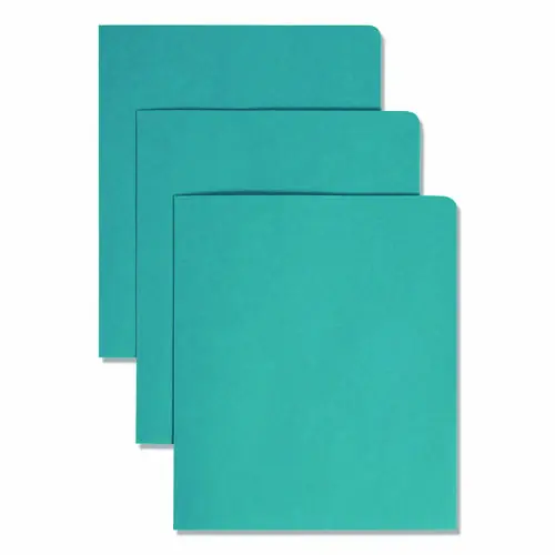 Smead Two-Pocket Folder, Textured Paper, 100-Sheet Capacity, 11 x 8.5, Teal, 25/Box