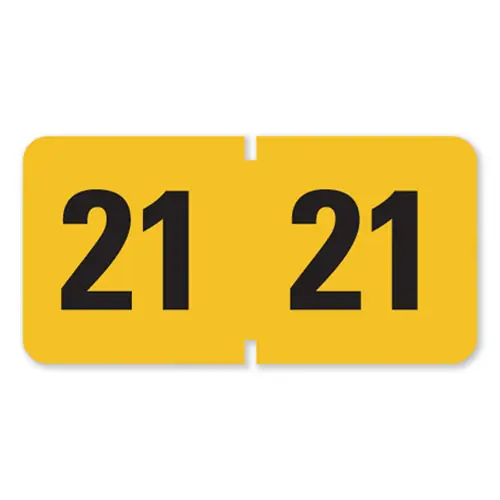 Smead Year 2021 End Tab Folder Labels, Yellow/Black, 500 Labels per Roll, 1.5" x 0.75"