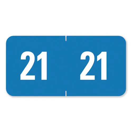 Smead Year 2021 End Tab Folder Labels, 250/Pack, Light Blue/White, 1 x 0.5 in