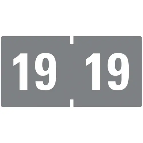 Smead Yearly End Tab File Folder Labels, 19, 0.75 x 1.5, Gray, 500/Roll