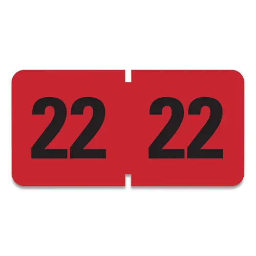 Smead Yearly End Tab File Folder Labels, 22, 0.75 x 1.5, Red, 500 Labels/Roll