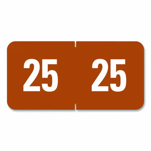 Smead Yearly End Tab File Folder Labels, Brown, 0.5 x 1 Inch, 25 Labels/Sheet, 10 Sheets/Pack, Year 2025
