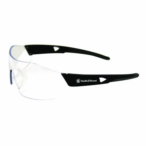 Smith & Wesson® 44 Magnum Safety Glasses, Black Frame, Clear Lens, 12/Box