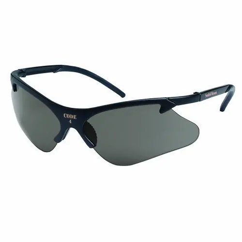 Smith & Wesson® Code 4 Safety Glasses, Black Frame, Smoke Lens, 12/Box