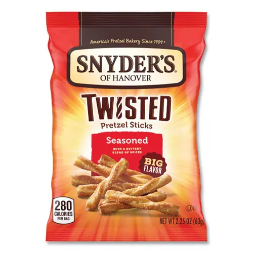 Snyder's® Pretzels, Seasoned, 2.25 oz Bag, 36/Carton