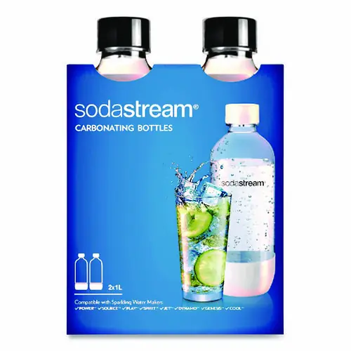 SodaStream® Carbonating Bottle Twin Pack, Plastic, 33 oz, Clear/Black
