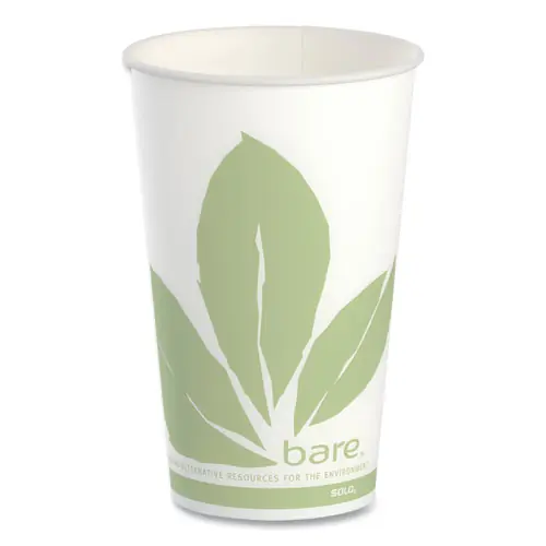 SOLO® Bare Eco-Forward Paper Cold Cups, 16 oz, Green/White, 100/Sleeve, 10 Sleeves/Carton