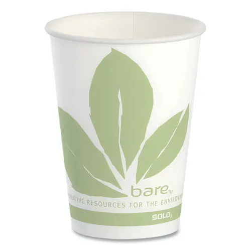 SOLO® Bare Eco-Forward Paper Cold Cups, 9 oz, Green/White, 100/Sleeve, 20 Sleeves/Carton