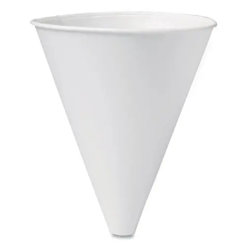 SOLO® Bare Eco-Forward Treated Paper Funnel Cups, 10 oz, White, 250/Bag, 4 Bags/Carton