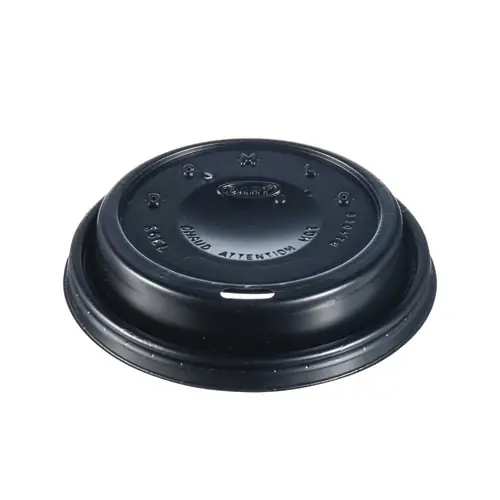 SOLO® Cappuccino Dome Sipper Lids, Fits 12 oz to 24 oz Hot Cups, Plastic, Black