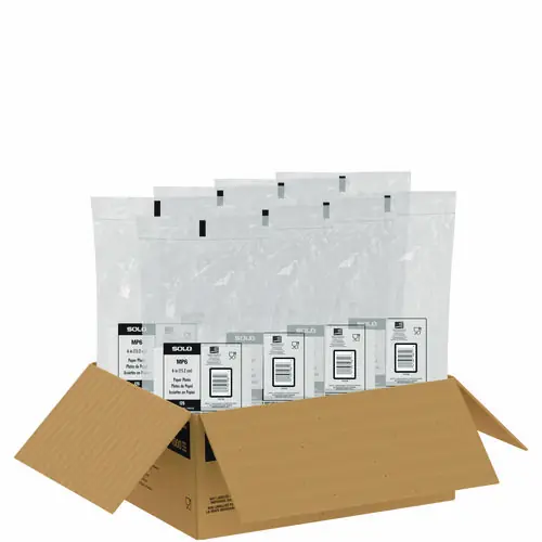 SOLO® Compostable Paper Dinnerware, ProPlanet Seal, Plate, 6" Diameter, White, 1,000/Carton