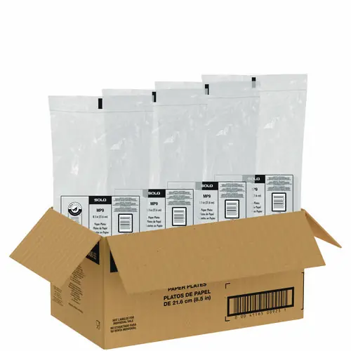 SOLO® Compostable Paper Dinnerware, ProPlanet Seal, Plates, 8.5" dia, White, 500/Carton