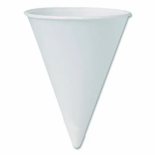 SOLO® Cone Water Cups, 4 oz, Paper, White, 200/Bag, 25 Bags/Carton