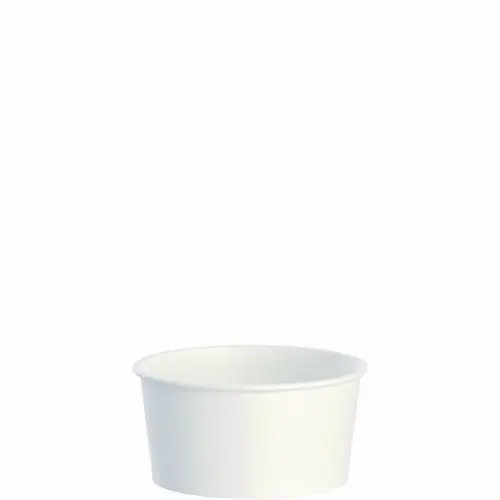 SOLO® Double Poly Paper Food Container, 6 oz, White, 1,000/Carton