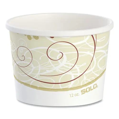 SOLO® Double Poly Paper Food Containers, 12 oz, Symphony Design, 25/Pack, 20 Packs/Carton