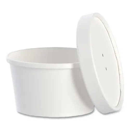 SOLO® Flexstyle Double Poly Food Combo Packs, 8 oz, White, Paper, 25/Pack, 10 Packs/Carton