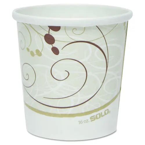 SOLO® Flexstyle Double Poly Paper Containers, 16 oz, Symphony Design, Paper, 25/Pack, 20 Packs/Carton