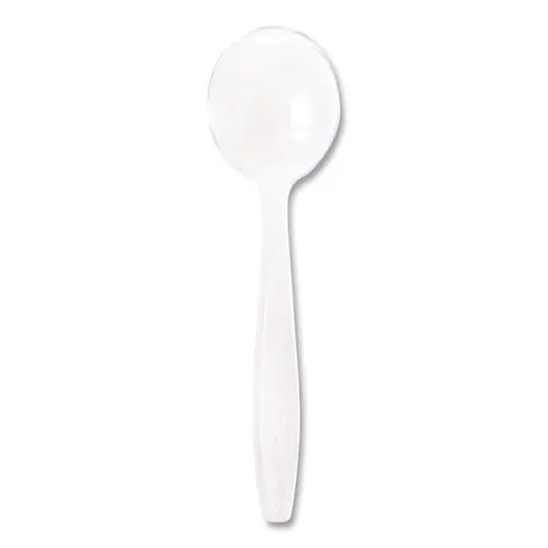 SOLO® Guildware Extra Heavyweight Plastic Cutlery, Soup Spoon, Clear, 1,000/Carton