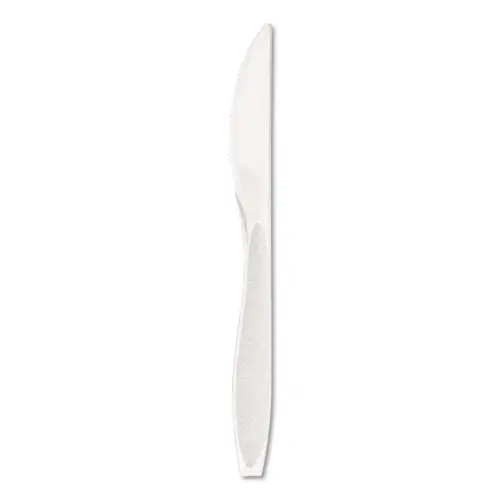 SOLO® Impress Heavyweight Full-Length Polystyrene Cutlery, Knife, Plastic, White, 1,000/Carton