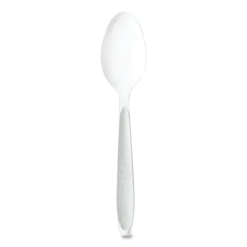 SOLO® Impress Heavyweight Full-Length Polystyrene Cutlery, Spoon, Plastic, White, 100/Box, 10 Boxes/Carton