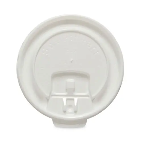SOLO® Lift Back and Lock Tab Cup Lids for Foam Cups, Fits 8 oz Hot Cups, Plastic, White, 100/Pack