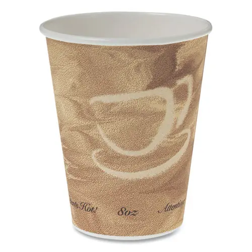 SOLO® Mistique Polycoated Hot Paper Cups, 8 oz, Brown, 50/Sleeve, 20 Sleeves/Carton