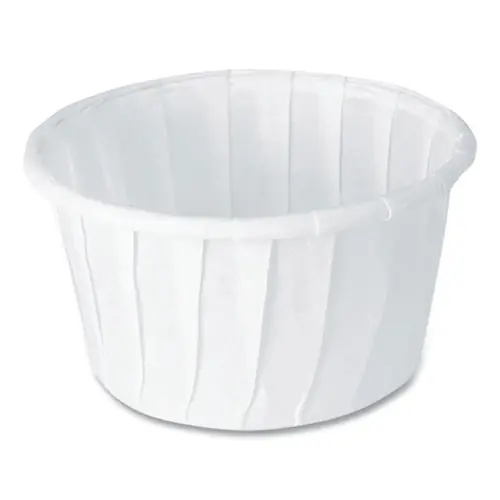 SOLO® Paper Portion Cups, 1.25 oz, White, 250/Bag, 20 Bags/Carton
