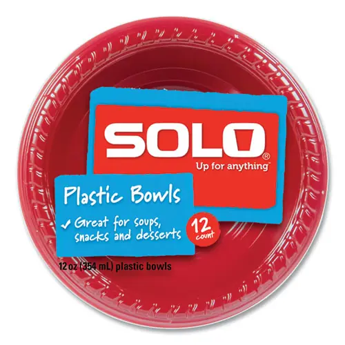 SOLO® Party Plastic Premium Dinnerware, 12 oz Plastic Bowl, 25/Pack