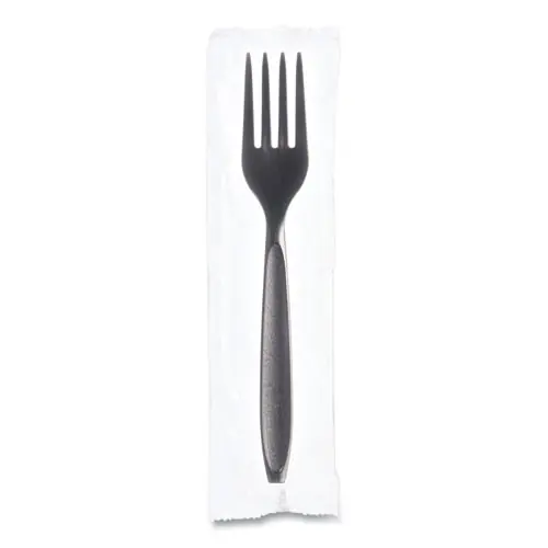 SOLO® Reliance Mediumweight Cutlery, Fork, Plastic, Black, 1,000/Carton