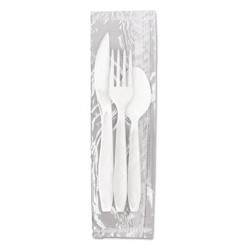 SOLO® Reliance Mediumweight Cutlery Kit, Plastic, White, 500/Carton