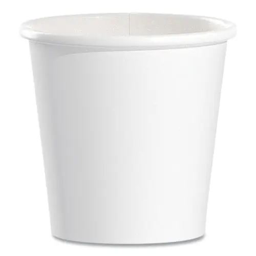 SOLO® Single-Sided Poly Paper Hot Cups, 4 oz, White, 50/Bag, 20 Bags/Carton