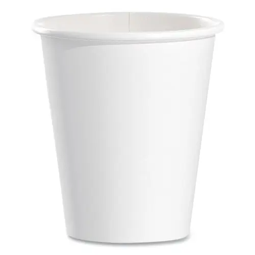 SOLO® Single-Sided Poly Paper Hot Cups, 6 oz, White, 50/Pack, 20 Packs/Carton