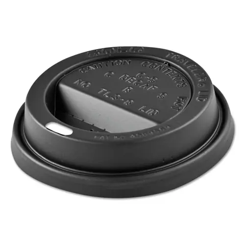 SOLO® Traveler Sip Through Lids for ThermoGuard Hot Cups, Black, Plastic, 1,200/Carton