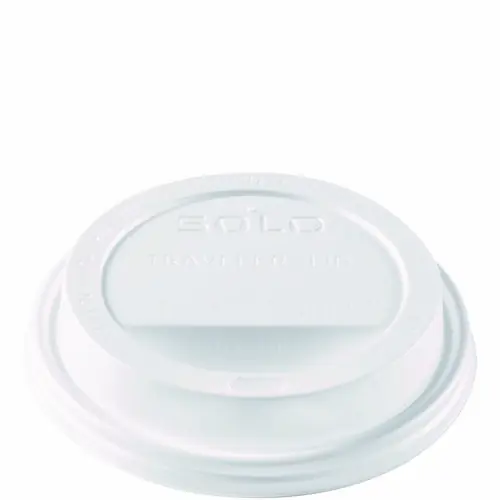 SOLO® Solo Traveler Sip Through Lids for ThermoGuard Hot Cups, 12-24 oz, White, 1,200/Carton