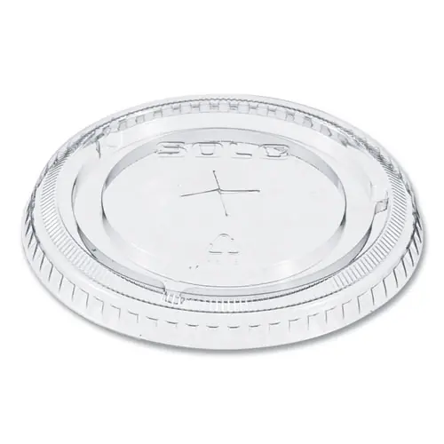 SOLO® Straw-Slot Cold Cup Lids, Plastic, Clear, 100/Sleeve, 10 Sleeves/Carton