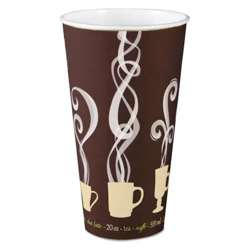 SOLO® Thermoguard Insulated Paper Hot Cups, 20 oz, Steam Print Design, 600/Carton