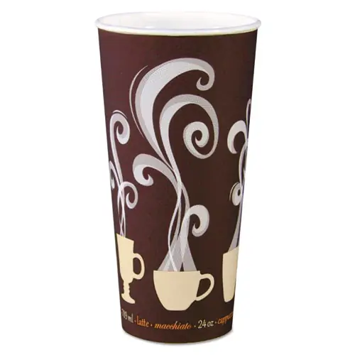 SOLO® Thermoguard Insulated Paper Hot Cups, 24 oz, Steam Print Design, 600/Carton