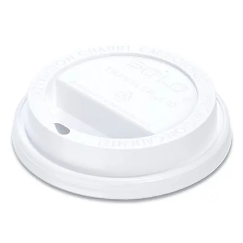 SOLO® Traveler Cappuccino Style Dome Lid, Fits 10 oz Hot Cups, Plastic, White