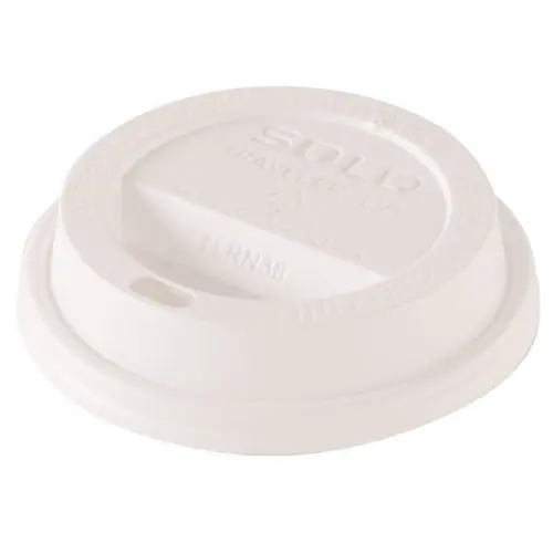 SOLO® Traveler Dome Hot Cup Lid, Fits 8 oz Hot Cups, Plastic, White, 100/Pack, 10 Packs/Carton