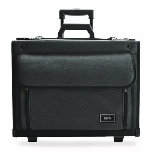 Solo Classic Recycled Rolling Catalog Case, Fits Device Up to 17.3", Gray/Black