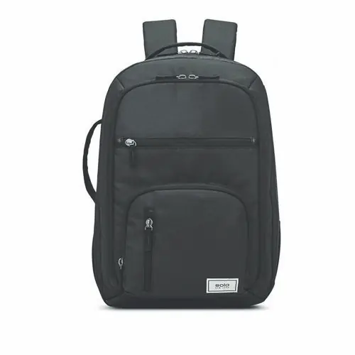 Solo Grand Travel Recycled TSA Backpack, Fits Devices Up to 17.3", Dark Gray
