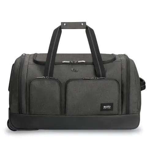 Solo Leroy Rolling Duffel, Fits Devices Up to 15.6", Gray