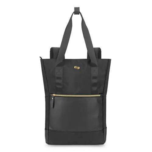 Solo Parker Hybrid Tote/Backpack, Black/Gold, Fits Devices Up to 15.6"