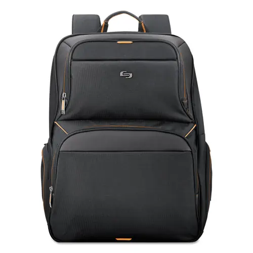 Solo Urban Backpack for Laptops/Tablets up to 17.3", Black Polyester, 12.5 x 8.5 x 18.5 in.