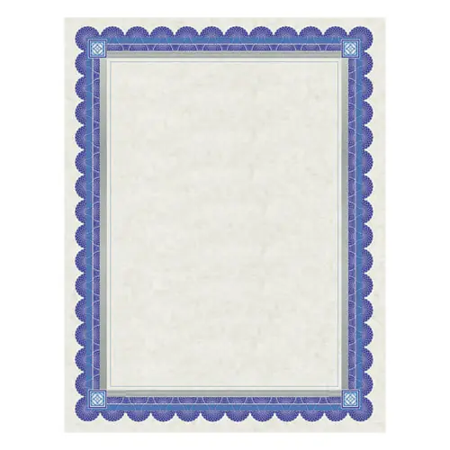 Southworth® Parchment Certificates, Academic, Ivory with Blue/Silver Foil Border, 15/Pack