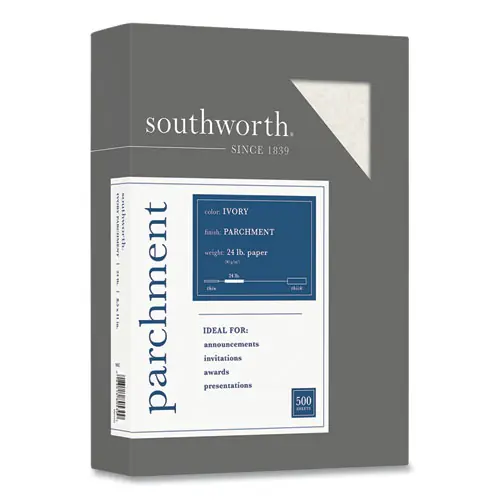 Southworth® Parchment Specialty Paper, Ivory, 24 lb, 8.5 x 11, 500 Sheets
