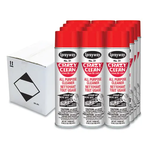 Sprayway® Crazy Clean All Purpose Cleaner, Floral Scent, 19 oz Aerosol Spray
