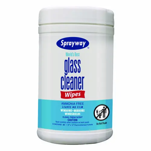 Sprayway® Glass Cleaner Wipes, 1-Ply, 10" x 12", White, 6/Carton (Non-Stock Item - Extended Delivery Time)