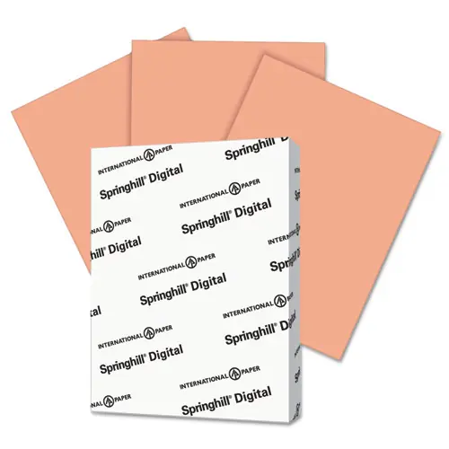 Springhill® Digital Index Color Card Stock, 90 lb Index Weight, 8.5 x 11, Salmon, 250/Pack