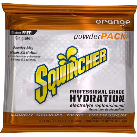 Sqwincher Powder Pack™ - Orange Electrolyte Drink Mix, 2.5 Gallon Yield